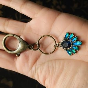Blue stone keychain/bag charm